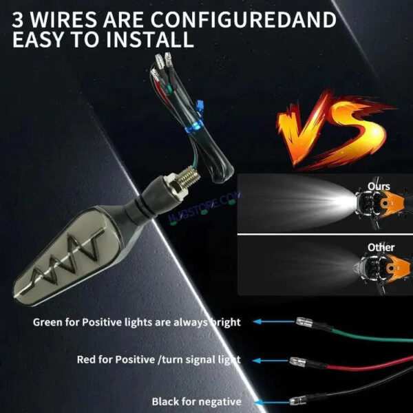 HJG Bike Heartbeat Indicator Waterproof Flexible Blinker Bright LED Indicators Universal For All Bike Models Motorcycle Turn Signal Lights HJG Indicator with DRL Heartbeat Indicator - Image 5