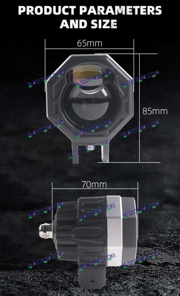 LIUHJG HJG HJG 125 Original Fog Light Hexagon HJG 125 Dual Lens 120W Foglight New Model with Power Adaptor Foglight Ultra Wide Dual Intensity LED Driving Fog Lights White/Yellow (2*60W = 120W Total) Universal For All Cars & Bikes - Image 10