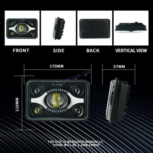 HJG DOT Approved High Beam LED Headlamp High Brightness 4x6 Inch Rectangular LED Headlight 231214 HJG - Image 4