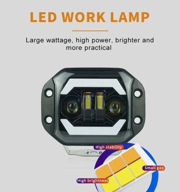 HJG New Model Lens 120W Foglight Foglamp HJG Car Accessories Led Headlights Mini Driving Lights Led Fog Lights For Motorcycle Lights, Set of 2 - Image 8