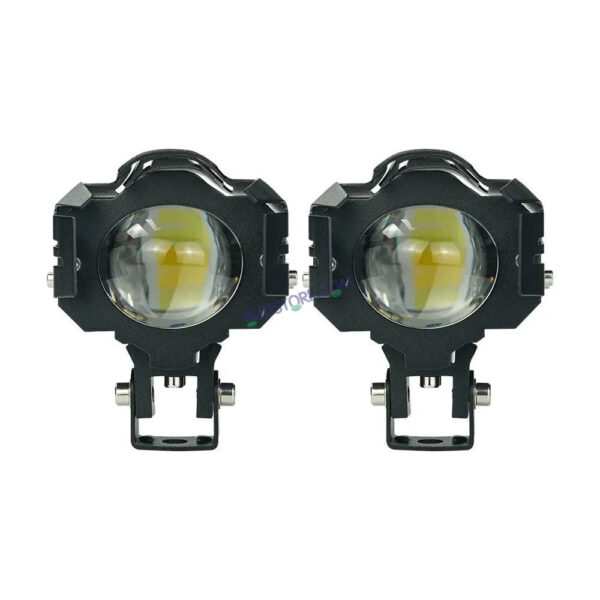 HJG New Design U Design 1194-1 120W Dual Color Mini Led Motorcycle Fog Light Head Light Headlight Led Auxiliary Spot Led Lights for Motorcycle, Car, SUV HJG Fog