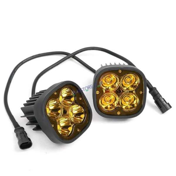 HJG Original 4 LED CREE 60W Fog Light Auxiliary Light For All Motorcycles With Yellow Filter Cap (2 Pcs) - Image 15