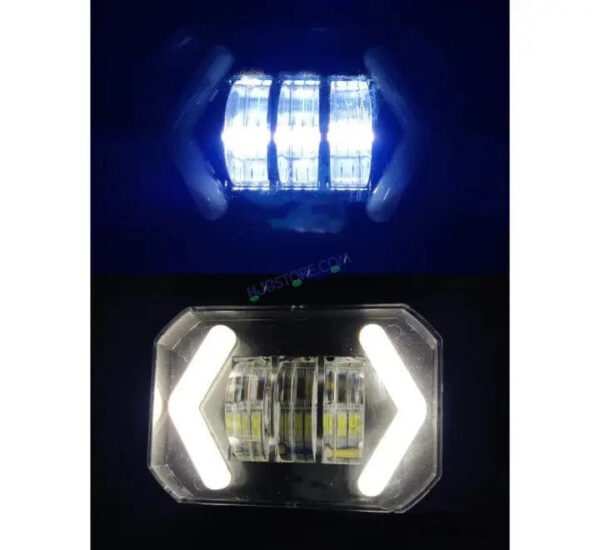 HJG Arrow DRL Square Original Foglight 120W 4 Lens Dual Color White/Yellow LED Foglights (Set of 2) - Image 2