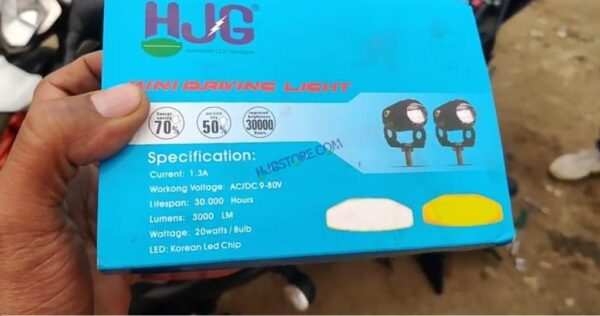 Original HJG Mini Drive LED Fog Light Bulb Lamp For Cars and Motorcycles Dual Color (White & Yellow) With Cooling Fan 2Pcs - Image 7