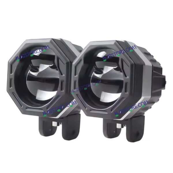 LIUHJG HJG HJG 125 Original Fog Light Hexagon HJG 125 Dual Lens 120W Foglight New Model with Power Adaptor Foglight Ultra Wide Dual Intensity LED Driving Fog Lights White/Yellow (2*60W = 120W Total) Universal For All Cars & Bikes - Image 3