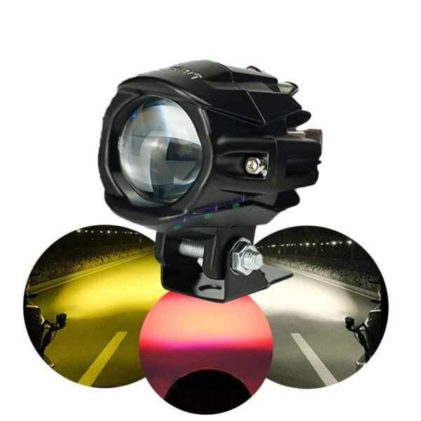 HJG New Model Alien Projector LED Fog Light Single Projector Shot 40W Fog Light For Bike/Car/Thar/Jeep ( Cool White/Yellow with Red DRL, 40W each - Pack of 1 HJG Alien Projector Fog Light for Bikes and Cars High Power