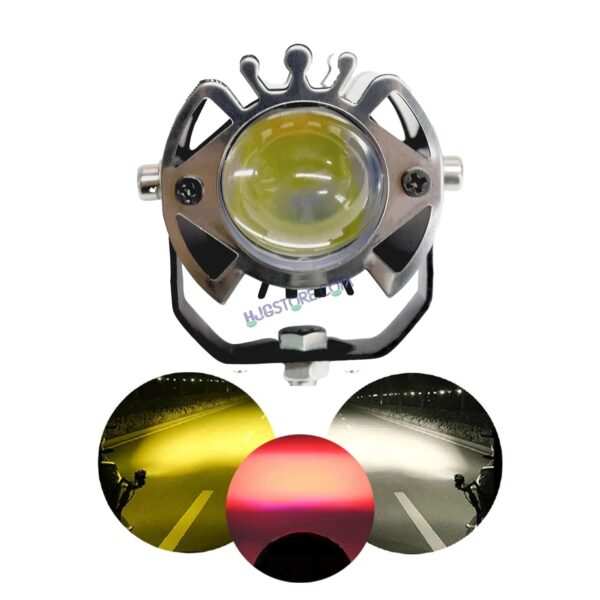 LIUHJG HJG ORIGINAL G16 30W Mini Drive Spotlight Yellow/White Motorcycle Mini Driving Fog Light 7500LM High/Low Beam Motorcycle Spot Light with Red DRL, White, Yellow (Pack of 1) G16 Single Pc