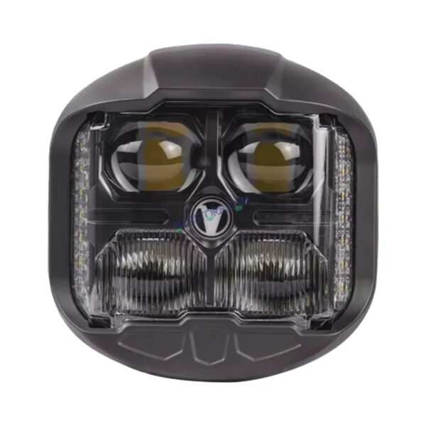 HJG Original Gods Eye GodsEye Helao 4 LED 2.0 White/Red Off Road 7 inch 120W LED Headlight Spot Light Fog Light Universal For Bike, Truck, Jeep, Thar Car Bike Led Headlights Lights Led Fog Lights For Motorcycle Car SUV Lights, Pack of 1 LIU HJG GodsEye