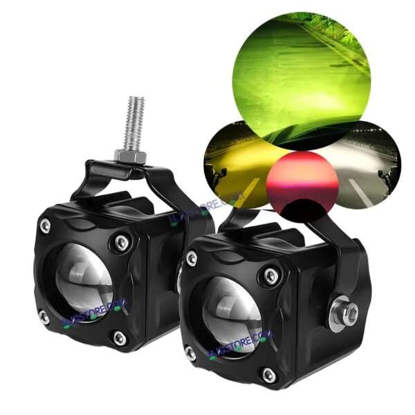 HJG Lemon Green Tri Color Foglight HJG Lime Green Mini Drive V6 Version 6 1 Lens Mini Drive Light Red Devil Eye Light, Lemon Green Light, White, Yellow Multiple Connecting Red Yellow White Color With Canbus Wiring HJG Lemon Green Tri Color Fog light
