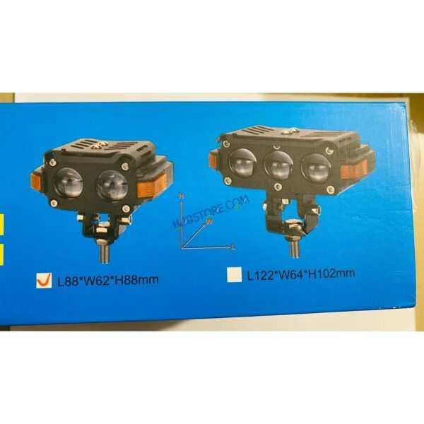 HJG Hazard 2 Lens Foglight with Wiring Kit Combo Double 2 Lens 80W with Hazard DRL Foglight Ultra Wide Dual Intensity LED Fog Lights White/Yellow (2*40W = 80W Total) Universal For All Cars & Bikes LIU HJG Hazard S60 2 Lens Projector Fog with Wiring Kit - Image 7