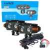 HJG Hazard 2 Lens Foglight with Wiring Kit Combo Double 2 Lens 80W with Hazard DRL Foglight Ultra Wide Dual Intensity LED Fog Lights White/Yellow (2*40W = 80W Total) Universal For All Cars & Bikes LIU HJG Hazard S60 2 Lens Projector Fog with Wiring Kit