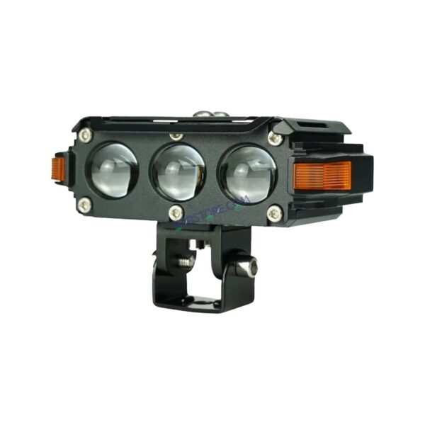HJG Hazard 3 Lens Foglight with Wiring Kit Combo Triple 3 Lens 120W with Hazard DRL Foglight Ultra Wide Dual Intensity LED Fog Lights White/Yellow (2*60W = 120W Total) Universal For All Cars & Bikes LIU HJG Hazard S61 3 Lens Projector Fog with Wiring Kit - Image 5