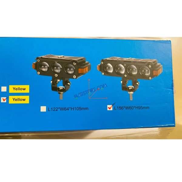 HJG Hazard 4 Lens Foglight with Wiring Kit Combo Quad 4 Lens 160W with Hazard DRL Foglight Ultra Wide Dual Intensity LED Fog Lights White/Yellow (2*80W = 160W Total) Universal For All Cars & Bikes LIU HJG Hazard S62 4 Lens Projector Fog with Wiring Kit - Image 8