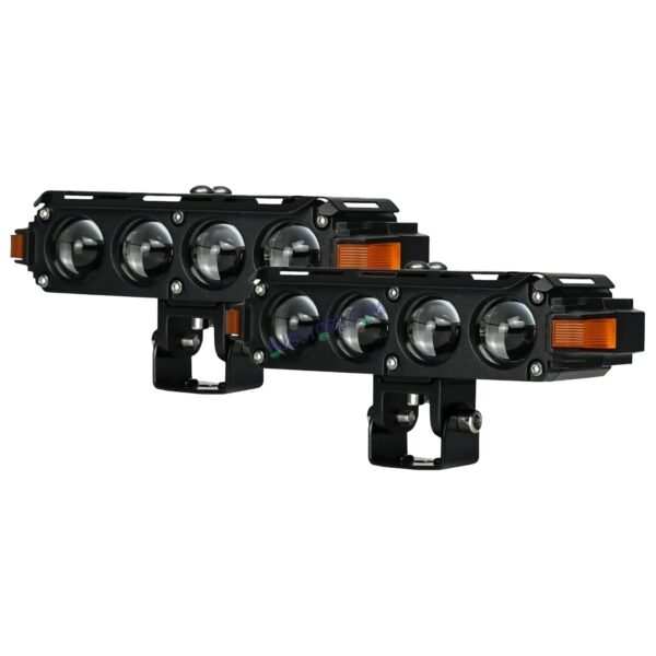 HJG Hazard 4 Lens Foglight with Wiring Kit Combo Quad 4 Lens 160W with Hazard DRL Foglight Ultra Wide Dual Intensity LED Fog Lights White/Yellow (2*80W = 160W Total) Universal For All Cars & Bikes LIU HJG Hazard S62 4 Lens Projector Fog with Wiring Kit - Image 2