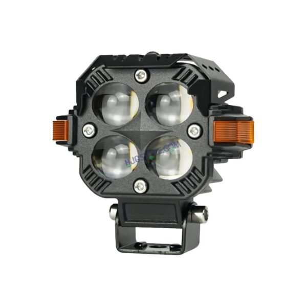 HJG Hazard 4x4 Lens Foglight with Wiring Kit Combo Quad 4x4 Lens 120W with Hazard DRL Foglight Ultra Wide Dual Intensity LED Fog Lights White/Yellow (2*60W = 120W Total) Universal For All Cars & Bikes LIU HJG Hazard S65 4x4 Lens Projector Fog with Wiring - Image 4