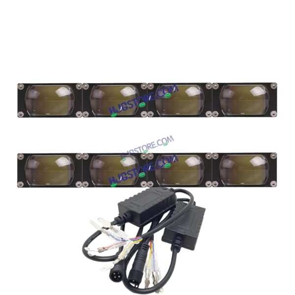 HJG Original Waymaker 4 LED New Model Slim Drive Dual Colour Fog Light Mini Drive Light Version 4 With Red Devil Eye And Wiring With Canbus For All Cars and Motorcycles (2Pcs) HJG Waymaker Foglight HJG New Model 4 LED with Canbus Wiring - Image 3
