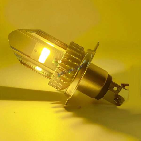 HJG H4 Leaf New Model White Yellow Leaf LED Headlight Bulb H4 For All Motorcycles (Low and High Beam Bulbs (White/Yellow) White Yellow 30W) - Type H4 - Image 4