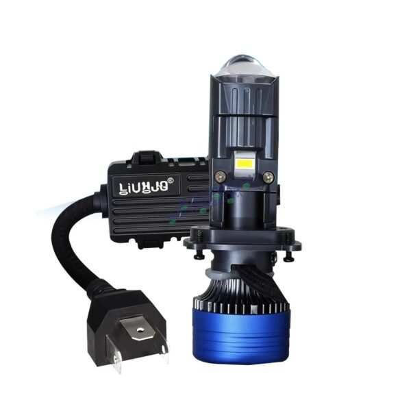 HJG H4 New Dual Y6 Condenser RTD Lens Dual Projector Lens Projector Lens LED Headlight Bulb for Bike | Hi/Lo Beam Headlight 12V-80V | 50W | 5000LM | 3 Pin Projector H4 Headlight with Fan | LIU HJG New Dual Y6 Condenser RTD Projector Lens H4 (Pack of 1)