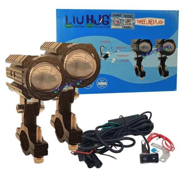 HJG Remote Mini Drive Lens Foglight with Remote Wiring Harness Kit Ultra Wide Dual Intensity LED Driving Fog Lights White/Yellow Universal For All Cars & Bikes With Wiring Harness Kit - Image 2