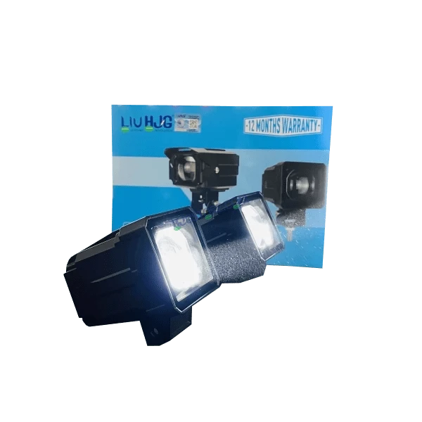 HJG Original 200W Camera Lens Fog LED Square Laser HJG Fog Light with Red Devil Lens 200W Red/White (Low and High Beam) MEGA DRIVE Fog Light For Bike/Car/Thar/Jeep ( Cool White ) - Pack of 2 - Image 2