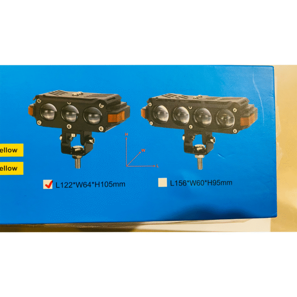 HJG Hazard 3 Lens Foglight with Wiring Kit Combo Triple 3 Lens 120W with Hazard DRL Foglight Ultra Wide Dual Intensity LED Fog Lights White/Yellow (2*60W = 120W Total) Universal For All Cars & Bikes LIU HJG Hazard S61 3 Lens Projector Fog with Wiring Kit - Image 8