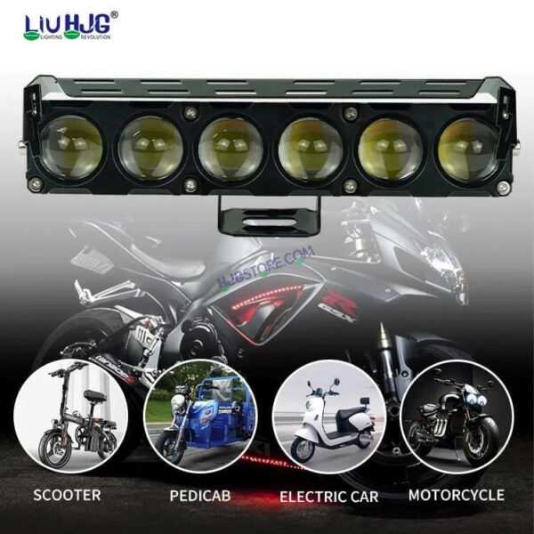 HJG Future Eyes 6 Lens 100W Without Fan 6 Lens NEW MEGA DRIVE Fog Light For Bike/Car/Thar/Jeep ( Cool White, 50W each * 2 = 100W Total ) - Pack of 2 Future Eyes 6 Lens with Red DRL HJG 6 Lens Cooling Fin Red/White/Yellow/Warm White/Flash Foglight - Image 4