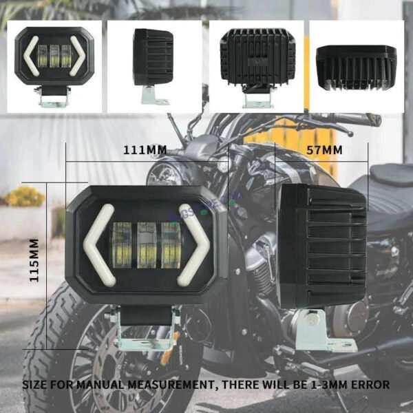 HJG Arrow DRL Square Original Foglight 120W 4 Lens Dual Color White/Yellow LED Foglights (Set of 2) (Copy) - Image 3