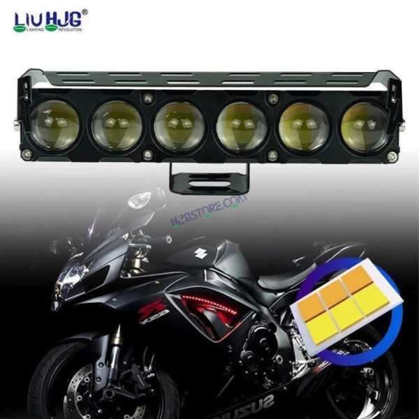 HJG Future Eyes 6 Lens 100W Without Fan 6 Lens NEW MEGA DRIVE Fog Light For Bike/Car/Thar/Jeep ( Cool White, 50W each * 2 = 100W Total ) - Pack of 2 Future Eyes 6 Lens with Red DRL HJG 6 Lens Cooling Fin Red/White/Yellow/Warm White/Flash Foglight - Image 3