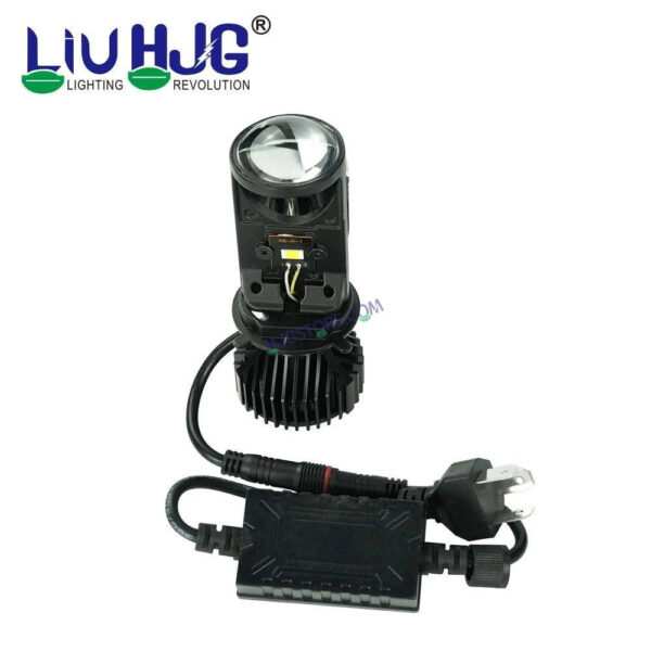 HJG Y6 Projector Lens H4 LED Bulb 50W HJG Y6 Projector Light Lamp H4 LED Mini Projector Lens with Fan for Bike Bulb 7000LM Conversion Kit Hi/Lo Beam Headlight 12V/24V for Motorcycle, Set of 1, White Hi/Lo - Image 6