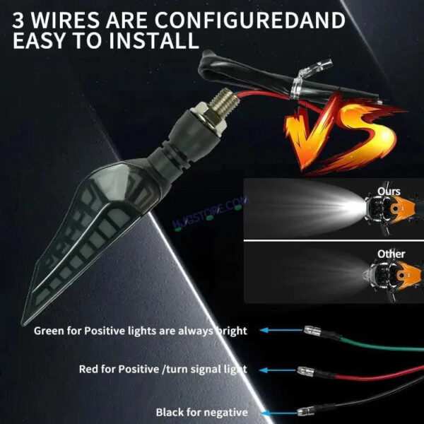HJG Bike TRex Indicator Waterproof Flexible Blinker Bright LED Indicators Universal For All Bike Models Motorcycle Turn Signal Lights HJG Indicator with DRL TRex Indicator - Image 5