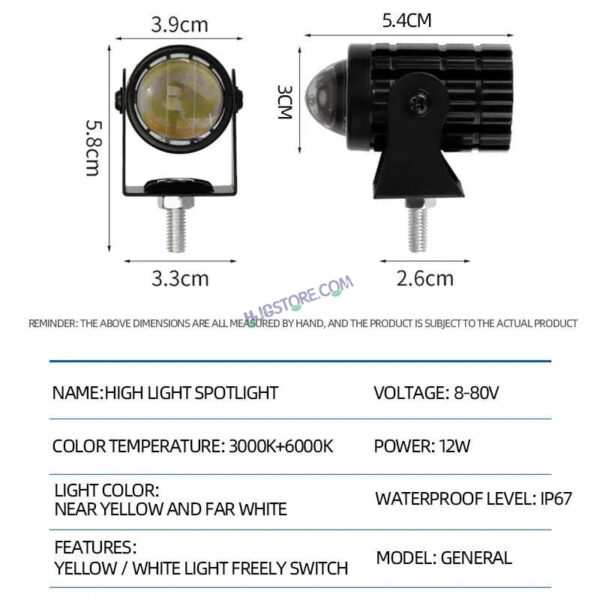 HJG Mini Spot Light Devil with Red DRL, White, Yellow Light Car Motorcycle Truck Off Road 20w Spot Fog Lights Driving Spotlight HJG Original Spot Light Fog light Devil Mini Drive, Pack of 2 - Image 10