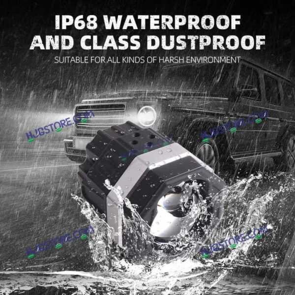 LIUHJG HJG HJG 125 Original Fog Light Hexagon HJG 125 Dual Lens 120W Foglight New Model with Power Adaptor Foglight Ultra Wide Dual Intensity LED Driving Fog Lights White/Yellow (2*60W = 120W Total) Universal For All Cars & Bikes - Image 4