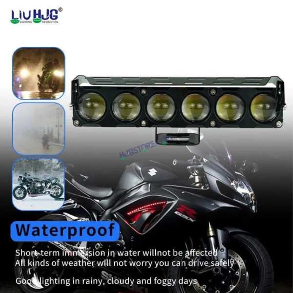HJG Future Eyes 6 Lens 100W Without Fan 6 Lens NEW MEGA DRIVE Fog Light For Bike/Car/Thar/Jeep ( Cool White, 50W each * 2 = 100W Total ) - Pack of 2 Future Eyes 6 Lens with Red DRL HJG 6 Lens Cooling Fin Red/White/Yellow/Warm White/Flash Foglight - Image 7