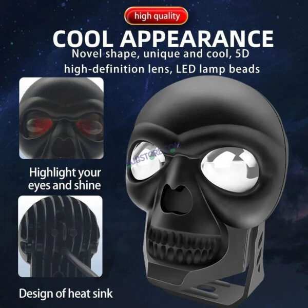 HJG Skull Red DRL Eye Foglight 120W Fog Light For Bike/Car/Thar/Jeep (Red Eye/Cool White/Yellow/Warm White, 120W) - Pack of 2 HJG New Model Skull Foglight, Pack of 2, Red DRL Skull - Image 8