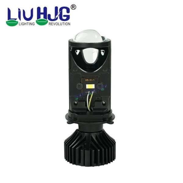 HJG Y6 Projector Lens H4 LED Bulb 50W HJG Y6 Projector Light Lamp H4 LED Mini Projector Lens with Fan for Bike Bulb 7000LM Conversion Kit Hi/Lo Beam Headlight 12V/24V for Motorcycle, Set of 1, White Hi/Lo - Image 2