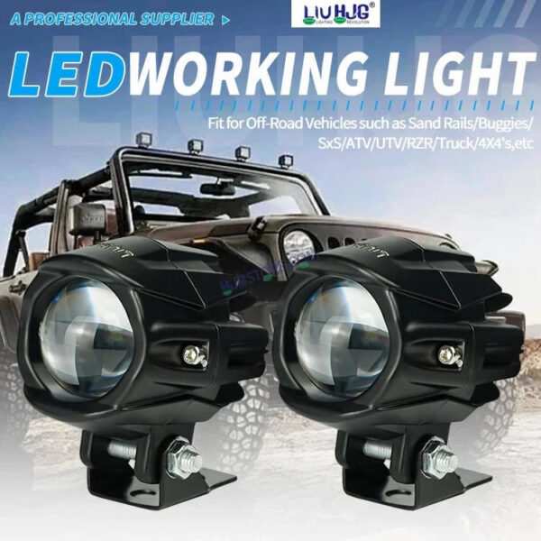 HJG New Model Alien Projector LED Fog Light Single Projector Shot 40W Fog Light For Bike/Car/Thar/Jeep ( Cool White/Yellow with Red DRL, 40W each - Pack of 1 HJG Alien Projector Fog Light for Bikes and Cars High Power - Image 4