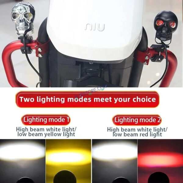 HJG Skull Red DRL Eye Foglight 120W Fog Light For Bike/Car/Thar/Jeep (Red Eye/Cool White/Yellow/Warm White, 120W) - Pack of 2 HJG New Model Skull Foglight, Pack of 2, Red DRL Skull - Image 3