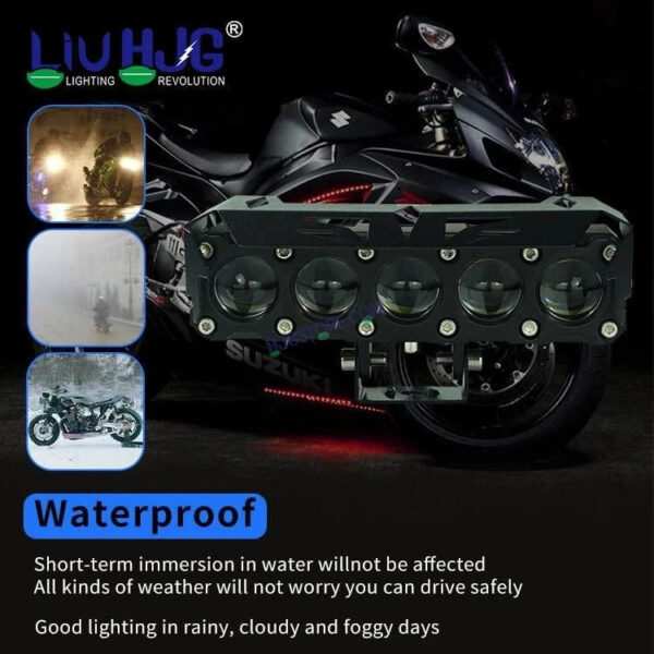 HJG Future Eyes 5 Lens 150W 5 Lens MEGA DRIVE Fog Light For Bike/Car/Thar/Jeep ( Cool White, 75W each * 2 = 150W Total ) - Pack of 2 - Image 5