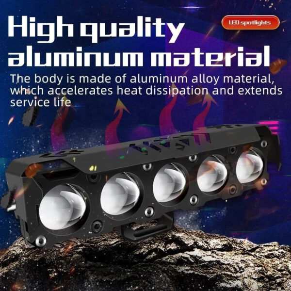 HJG Future Eyes 5 Lens HJG 5 Lens Without Fan NEW MEGA DRIVE Fog Light For Bike/Car/Thar/Jeep ( Cool White/Yellow/Warm White/Flash/Red DRL ) - Pack of 2 Future Eyes 5 Lens with Red DRL HJG - Image 7