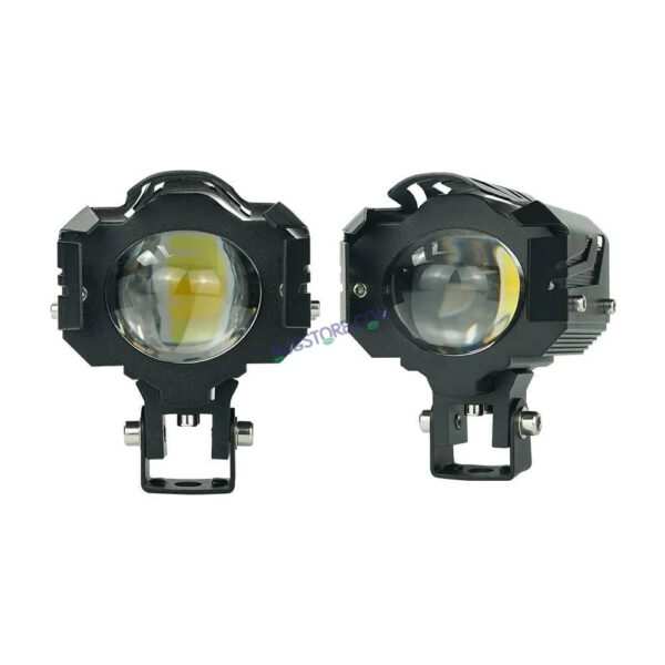HJG New Design U Design 1194-1 120W Dual Color Mini Led Motorcycle Fog Light Head Light Headlight Led Auxiliary Spot Led Lights for Motorcycle, Car, SUV HJG Fog - Image 3