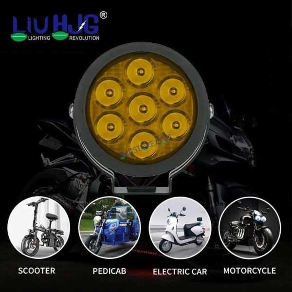HJG New 7 LED 140W Foglight Foglamp with Yellow Cover 140W 7 LED HJG 140W 7 LED Car Accessories Led Headlights Lights Led Fog Lights For Motorcycle Lights, Set of 2 with Dimmer Controller Wiring Harness Kit, Brightness Controller Wiring - Image 5