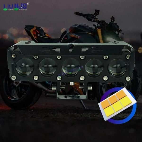 HJG Future Eyes 5 Lens 150W 5 Lens MEGA DRIVE Fog Light For Bike/Car/Thar/Jeep ( Cool White, 75W each * 2 = 150W Total ) - Pack of 2