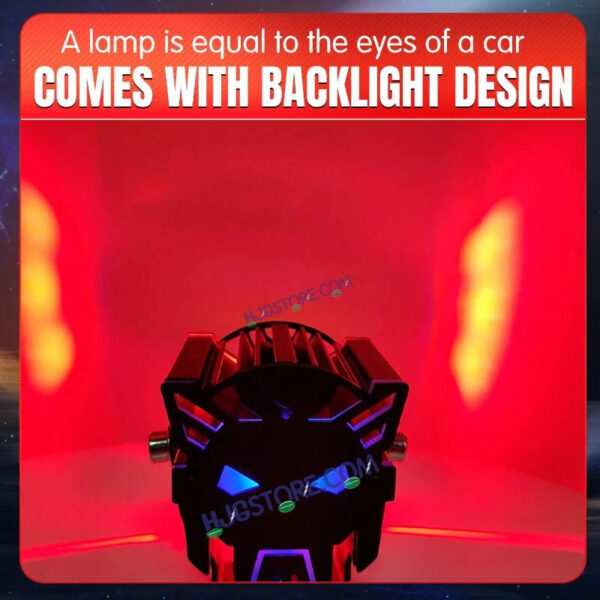 HJG New Model Backlight DRL Laser Lens Drive Devil with Red DRL Backlight DRL Mini Drive Light Red Devil Eye Light Multiple Connecting Red Yellow White Color HJG Laser Drive Backlight Devil, Red DRL, White, Yellow, Backlight DRL, Pack of 2 New Model HJG - Image 2