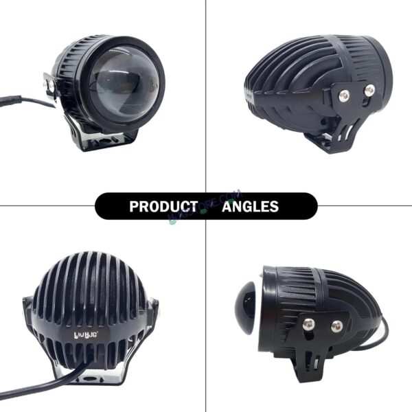 HJG New J37 Single Projector Lens 2pc Foglight Single LED Projector Fog Lens 60W with Red DRL Foglight Ultra Wide Dual Intensity LED Fog Lights White/Yellow/Red DRL Projector (60W) Universal For All Cars & Bikes LIU HJG J37 Projector Lens Power Efficient - Image 3