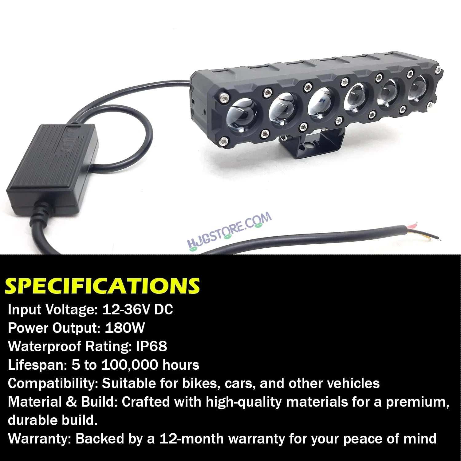 LIUHJG LIU HJG Future Eyes 6 Lens Heavy 180W 6 Lens MEGA DRIVE Fog Light For Bike/Car/Thar/Jeep ( Cool White, 90W each * 2 = 180W Total ) - Pack of 2 HJG Future Eyes 6 Lens - Image 4