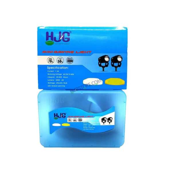Original HJG Mini Drive LED Fog Light Bulb Lamp For Cars and Motorcycles Dual Color (White & Yellow) With Cooling Fan 2Pcs - Image 2