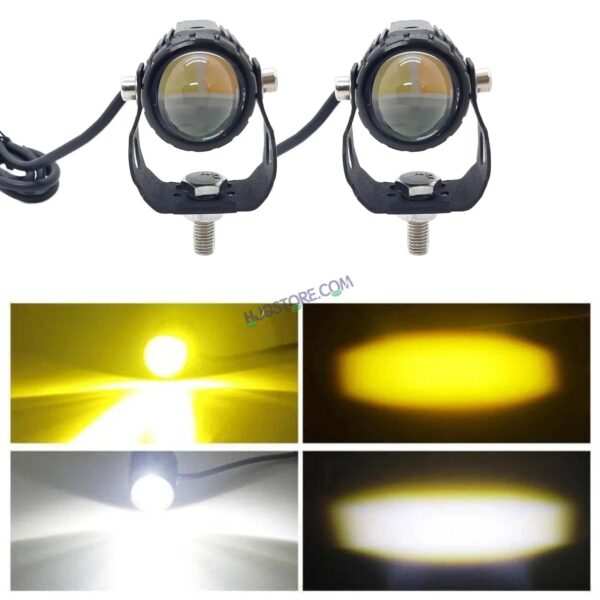 Original LIUHJG HJG Mini Drive LED Fog Light Bulb Lamp For Cars and Motorcycles Dual Color (White & Yellow) With Cooling Fan 2Pcs - Image 5