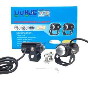 Original LIUHJG HJG Mini Drive LED Fog Light Bulb Lamp For Cars and Motorcycles Dual Color (White & Yellow) With Cooling Fan 2Pcs