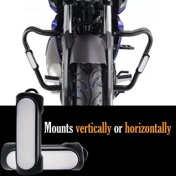 HJG Leg Guard LED DRL Turn Signal Indicator Hazard Lights Crash Bar for Motorcycles (Yellow & Blue) - Image 3