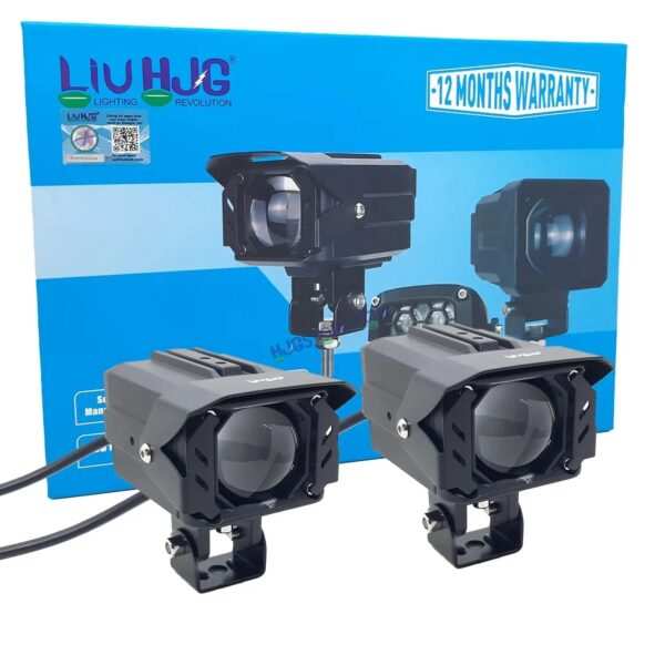 HJG Red Devil Projector Original 200W Projector Lens Fog LED Laser Projector HJG Fog Light with Red Devil Lens 200W Red/White (Low and High Beam) MEGA DRIVE Fog Light For Bike/Car/Thar/Jeep/SUV/Universal ( Cool White with Red Devil DRL ) - Pack of 2 - Image 4